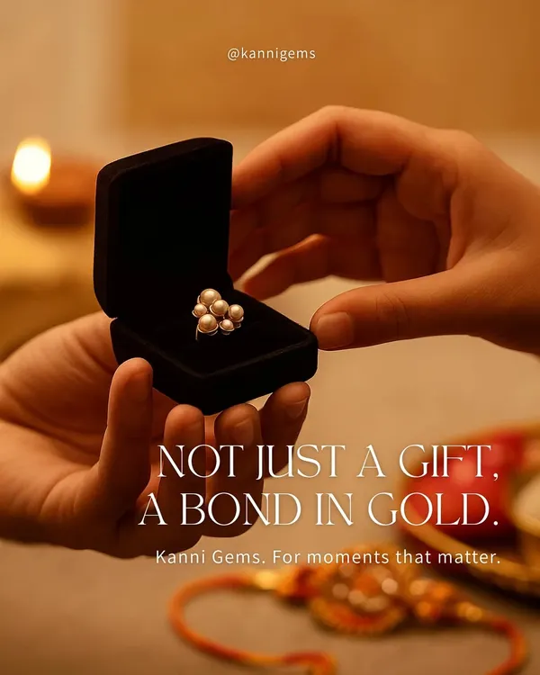 This is not just a gift; it is a bond in gold. This Raksha Bandhan, gift her more than just jewellery. Gift her a memory, a moment, and a golden bond with this beautiful pearl ring.