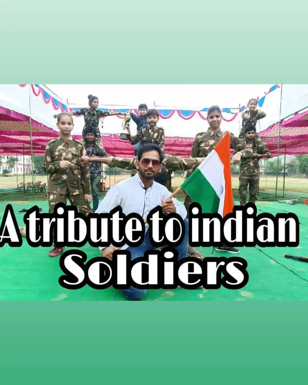 A tribute to Indian soldiers featuring young students in army costumes. I love choreographing for school events and bringing patriotic themes to life through dance.