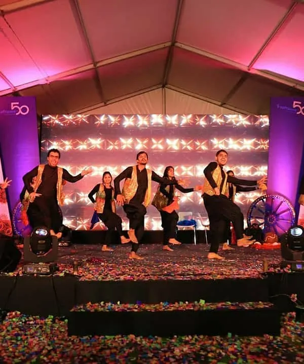 The Software AG team kicking off their performance with a high-energy Bollywood number. This was part of a multi-song sequence I choreographed for their corporate celebration.