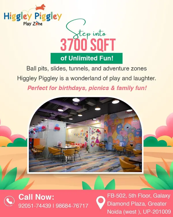 Step into 3700 sq ft of unlimited fun! This graphic gives you a glimpse of our spacious cafe and play area, perfect for parties, picnics, and family fun.