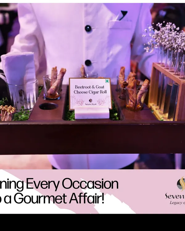 Turning every occasion into a gourmet affair. Our Beetroot & Goat Cheese Cigar Rolls are a perfect example of our innovative and visually striking appetizers.