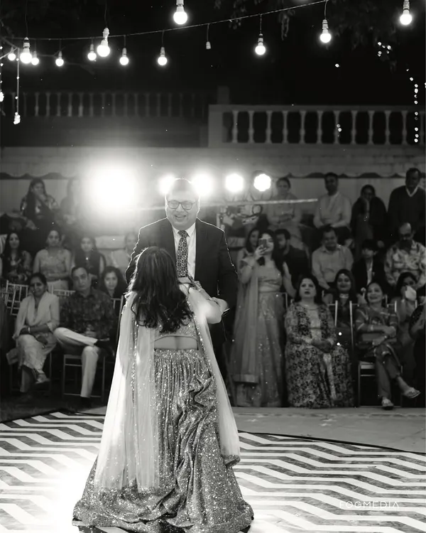 A timeless father-daughter dance. We capture these emotional, black and white moments during the Sangeet that you will treasure for a lifetime.