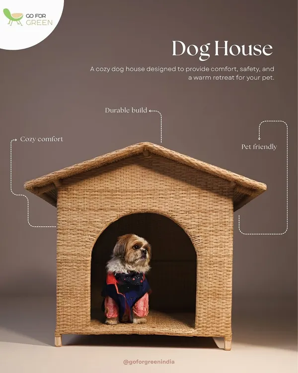 The perfect home for your pet. This cozy dog house is designed to provide comfort, safety, and a warm retreat. It's built with the same durable, pet-friendly, and weather-resistant wicker as our furniture.