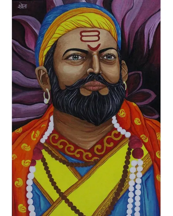 This acrylic painting of Chhatrapati Shivaji Maharaj is a piece I'm incredibly proud of. I focus on capturing the strength and spirit of historical figures, making it a powerful statement piece for any home.