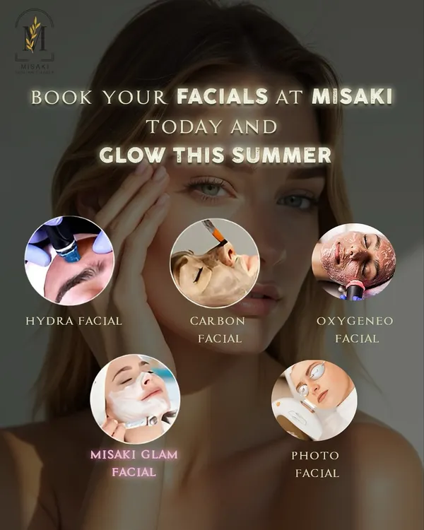 A menu of my signature facials to help you glow this summer, including HydraFacial, Carbon Facial, and Oxygeneo Facial.