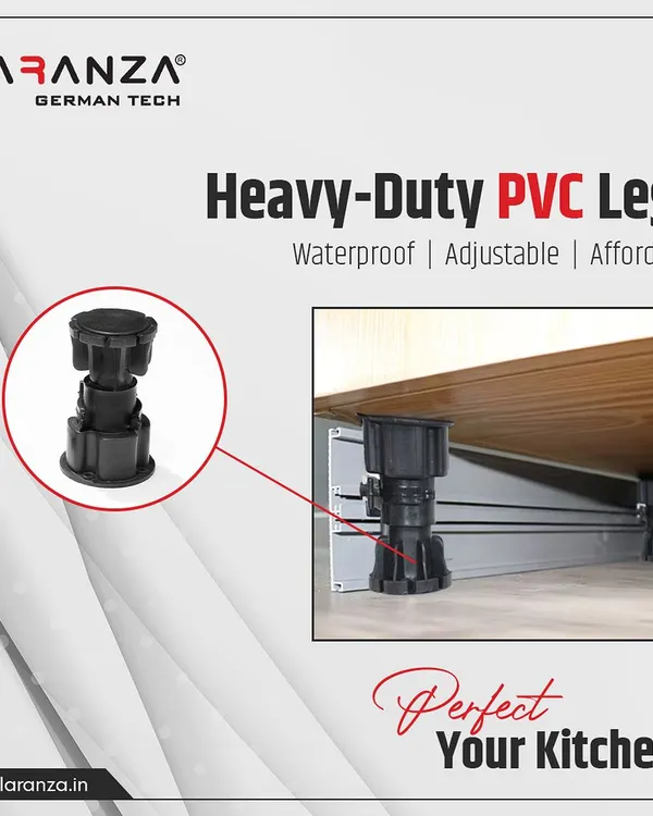 A solid foundation is key. My heavy-duty PVC legs are waterproof, adjustable, and affordable, providing maximum durability for your kitchen cabinets.