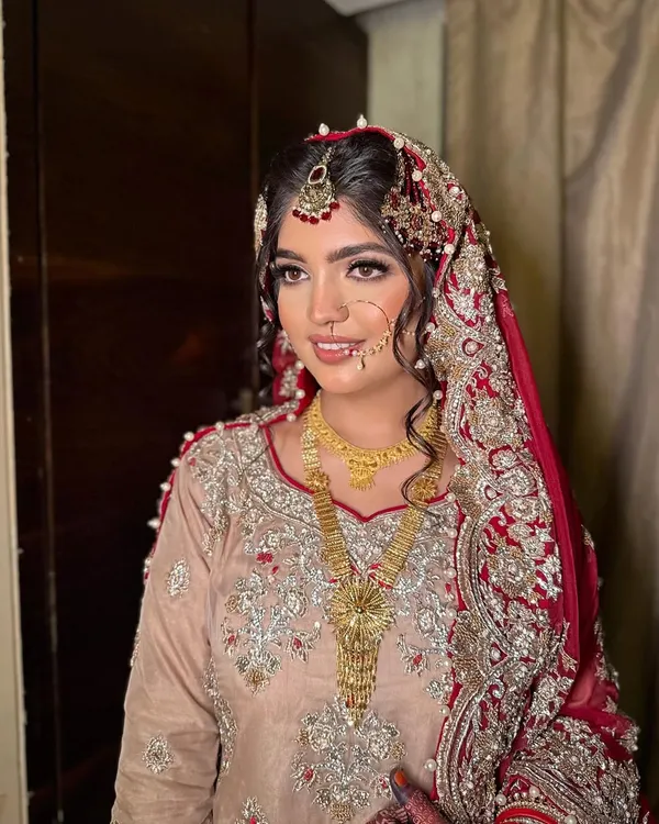 Enhancing the beauty of my Nikah bride, Saima, with a perfect blend of elegance and cultural charm. The look features a classic winged liner and radiant skin.