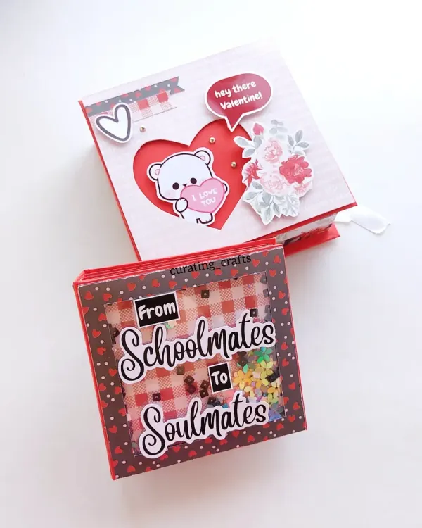 This is one of my favorite projects, telling a story from schoolmates to soulmates. It features a beautiful gift box holding both a main scrapbook and a matching mini album, showing how we can create a complete, heartfelt gift set for your loved one.