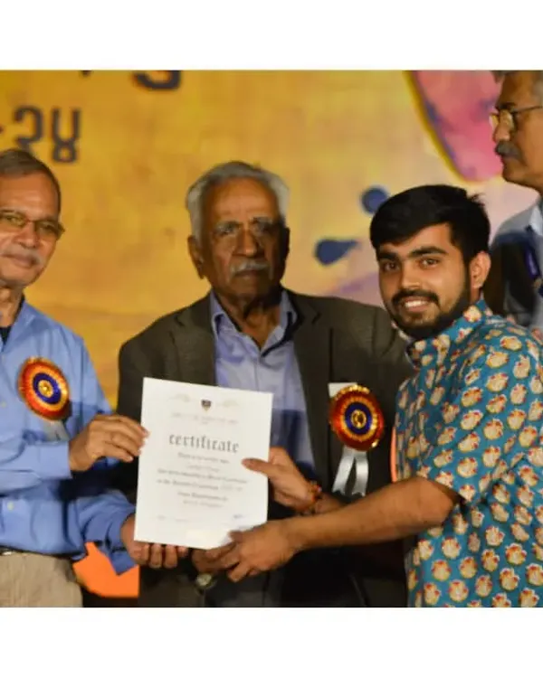 Receiving a certificate at the 166th Annual Art Exhibition of Sir J.J. School of Art, Mumbai. A proud moment.