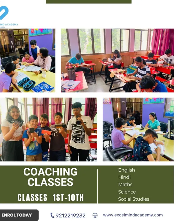 A look inside our coaching classes for 1st to 10th grade. We provide a dynamic and interactive environment where students actively learn subjects like English, Hindi, Maths, Science, and Social Studies.