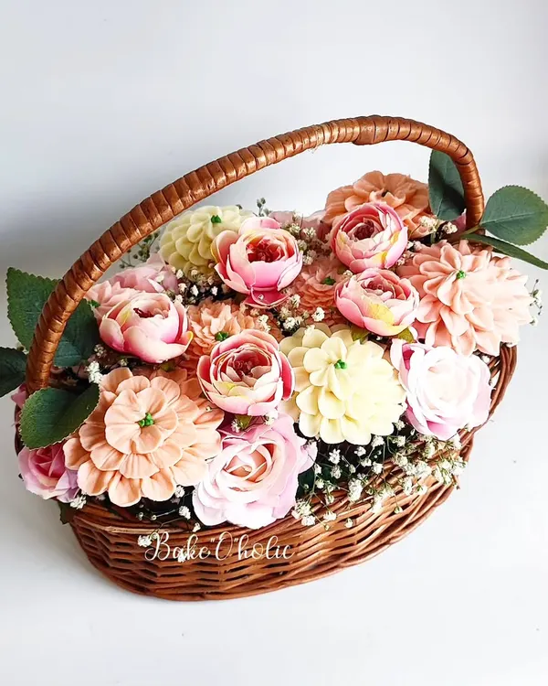This khoobsurat cupcake bouquet is one of my favorite ways to make someone's day special. Each flower is a handcrafted cupcake, arranged in a lovely basket to create a gift that's as beautiful as it is delicious.