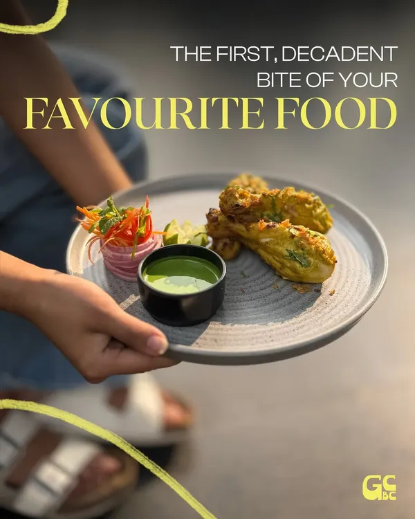 That first bite of your favorite food is a special moment. Here, we're serving up a delicious appetizer with a fresh mint chutney.
