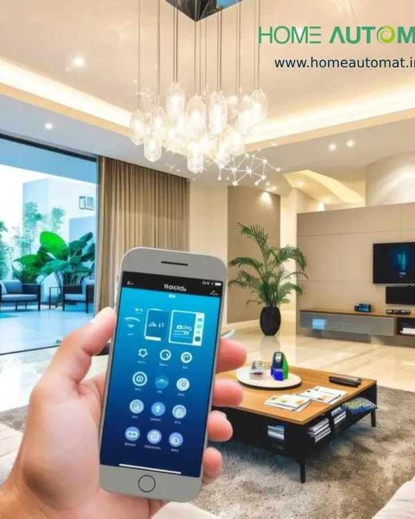 We put complete control of your home's lighting, climate, and entertainment systems right in the palm of your hand. This image shows our intuitive mobile app interface, making it simple to adjust your living room environment from the comfort of your sofa.