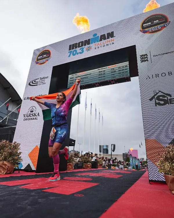 This is the moment it all comes together. Crossing the finish line at Ironman 70.3 Tallinn, holding the flag high. It’s more than a race; it’s a culmination of months of discipline, sweat, and showing up every single day. This feeling is what we train for.