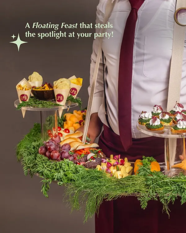 We believe in creating moments that get everyone talking. Our floating grazing table is an interactive dining experience, bringing a show-stopping feast directly to your guests, whether it's a poolside party, a wedding sangeet, or a terrace soirée.
