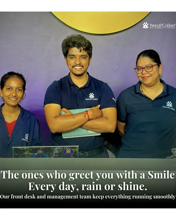 The ones who greet you with a smile, every day, rain or shine. Our front desk and management team are the friendly faces who keep everything running smoothly and welcome you into the PawsnCollars family.