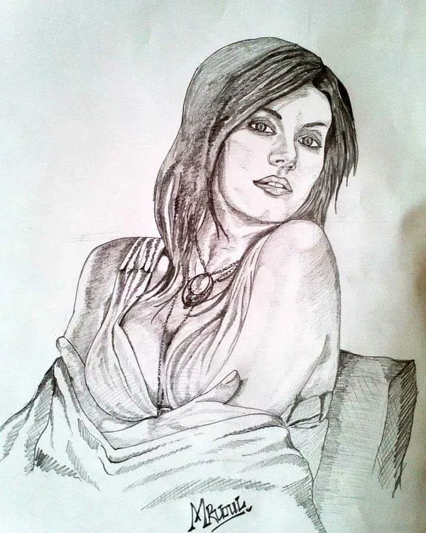 A vintage piece from my early days, created with ink pen. This shows my early interest in portraiture and detailed line work.