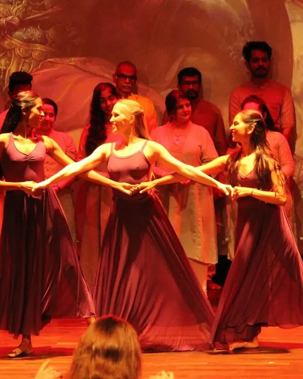 A powerful moment from our production of the opera "Dido and Aeneas," where our dancers perform with a full choir as their backdrop. This collaboration with Cappella Bangalore and The Bangalore Men blended voice and movement seamlessly.