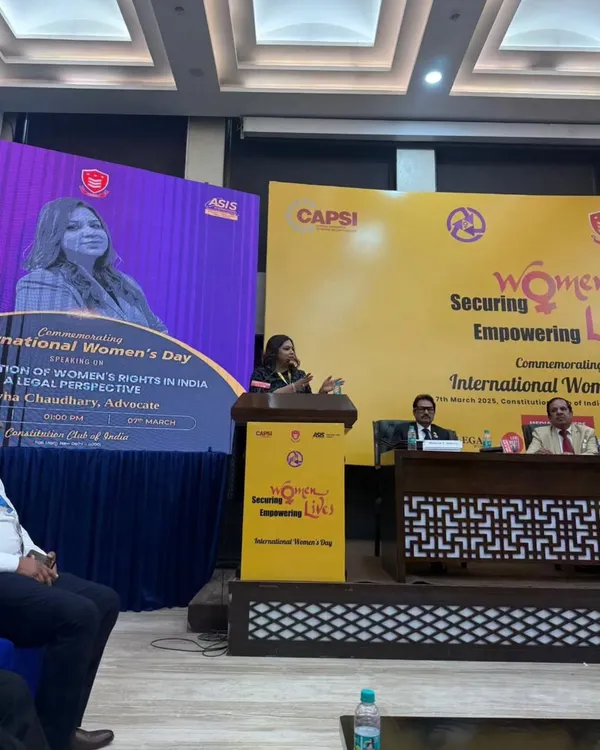 Speaking at the launch of the Nari Rakshak Team by CAPSI on International Women's Day. As a member, I am committed to our mission of empowering and safeguarding women, particularly in the security sector.