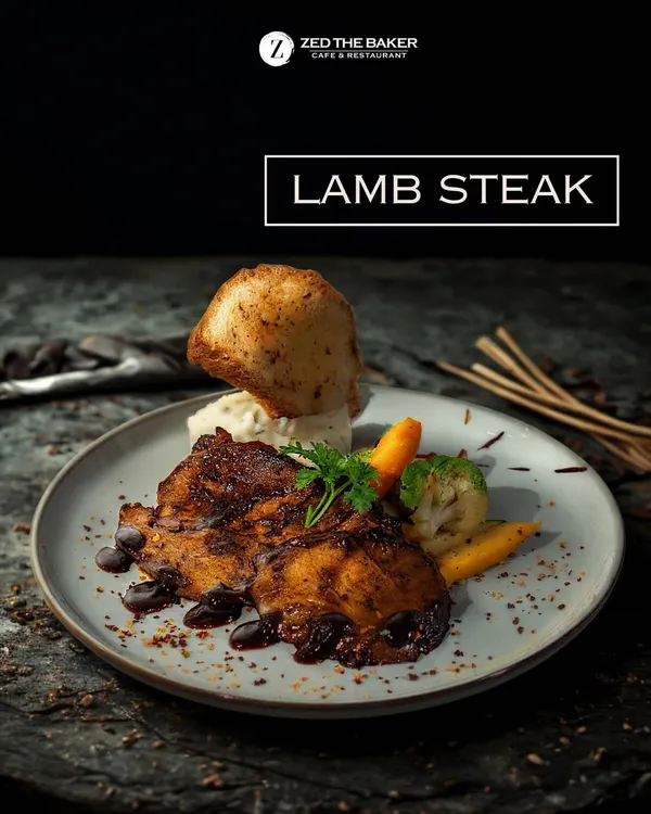 This is my Chef’s signature Lamb Steak, a true highlight of our evening menu. I ensure each premium cut is seared perfectly, served tender and juicy with a rich, flavourful sauce and seasonal vegetables.