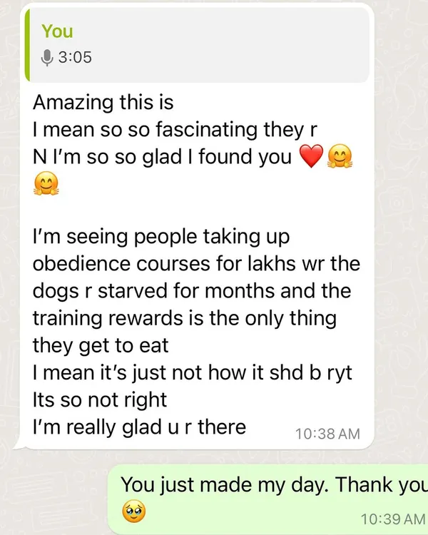 This feedback from a professional dog groomer taking my course means the world. It shows that my science-based approach resonates with others who are dedicated to the well-being of animals.