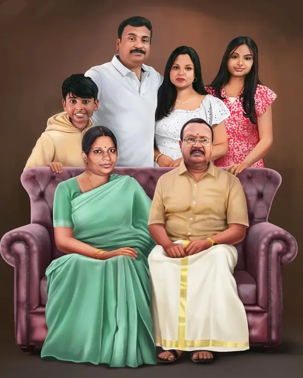 This is what I call a forever memory. I brought together three generations of a beautiful family into a single, realistic digital portrait, creating a priceless keepsake for them to cherish.