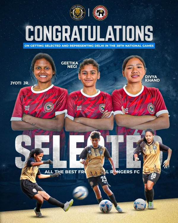 We are incredibly proud that three of our senior players, Geetika Negi, Divya Khand, and Jyoti Jr., were selected to represent Delhi at the 38th National Games. This highlights our commitment to developing top-tier football talent.