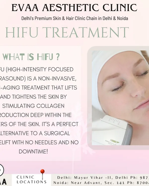 What is HIFU? This graphic explains our non-invasive, anti-aging treatment that lifts and tightens skin by stimulating collagen deep within the skin's layers, serving as a perfect alternative to a surgical facelift.