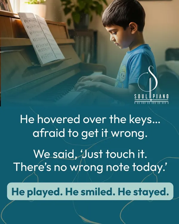 This moment is at the core of my teaching. We create a safe space where there are no "wrong notes," only opportunities to try. Seeing a student's fear turn into a smile after playing a single key is the most rewarding part of what I do.