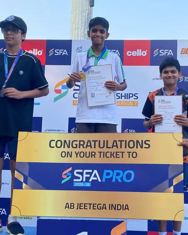 Another proud moment at the SFA Championship. Our champions Pradhyuman Savant secured a bronze medal and Vyom Shivmath won the gold medal in the Under 14 singles category. Their success shows the strength of our individual player development.