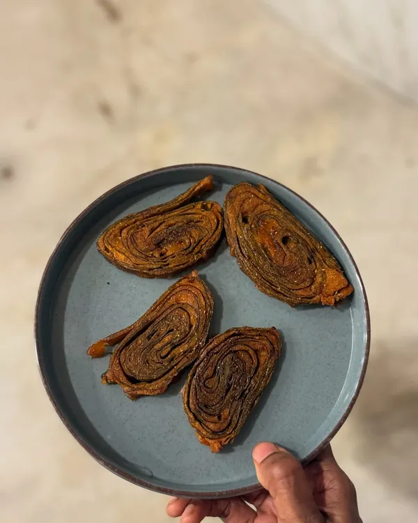 A plate of homemade Pattrode, an Uttara Kannada classic, showing my connection to traditional, regional food.