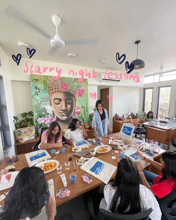 A little behind the scenes of my Starry Night lessons. It's always a fun, messy, and creative time when we get together to paint.