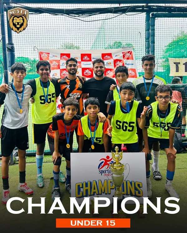 Our Under 15 squad celebrating their championship victory at the Bombay Super Championship. This is the result of relentless hard work and teamwork.