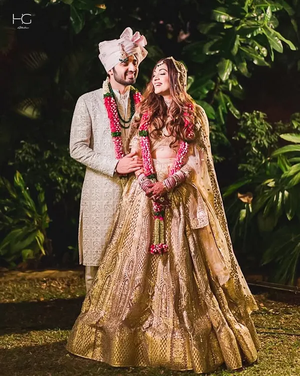 A moment of regal beginnings. I handcrafted this classic cream sherwani with all-over embroidery, creating a look of timeless elegance for the groom.