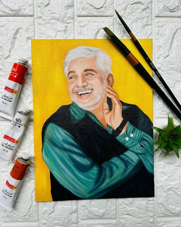 My first attempt at an oil portrait painting. This piece took around 20 hours to complete, and I'm so happy with the realistic result.