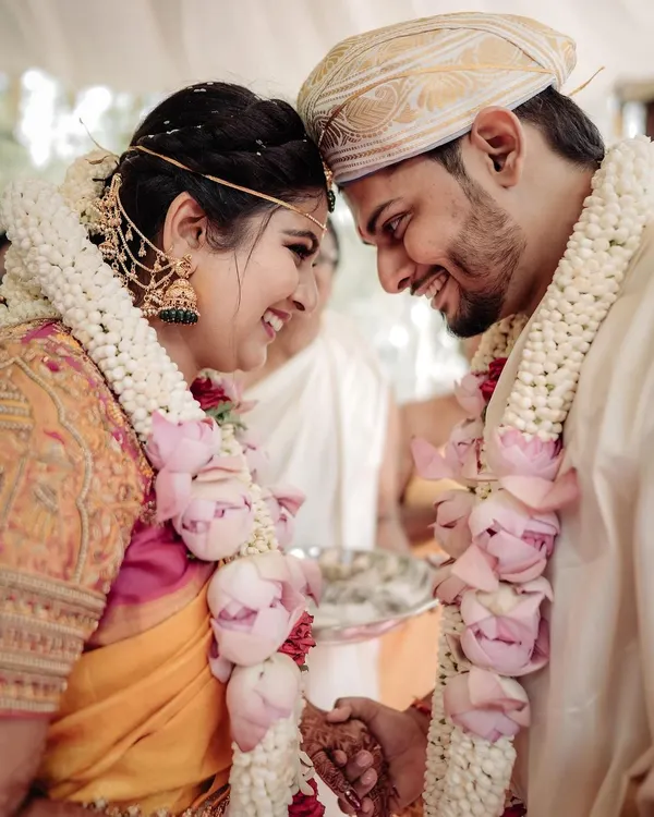 The beautiful connection between a couple during their wedding ceremony. We planned Bhumi's dream wedding, ensuring every moment was filled with the love and joy she had envisioned.