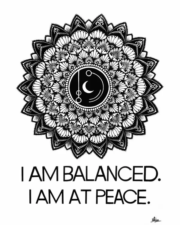 I created this 'Inner Peace' mandala to be a visual reminder to stay balanced. The central symbol represents peace, surrounded by layers of detailed patterns. It's a great example of how mandalas can carry personal meaning.