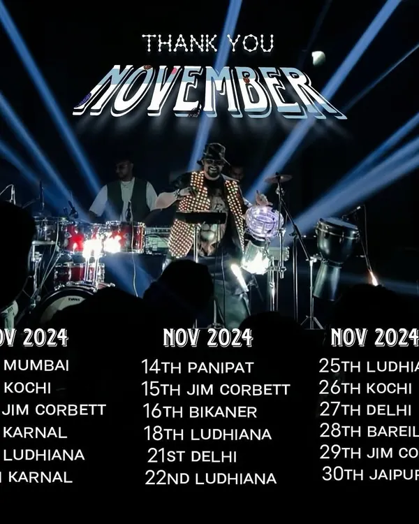 A recap of my packed November 2024 tour. This poster shows the range of cities I perform in, from Mumbai and Kochi to Delhi and Jaipur.