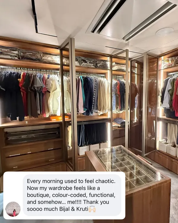 "Every morning used to feel chaotic. Now my wardrobe feels like a boutique." This is the transformation we aim for: turning a daily point of stress into a moment of joy and ease.