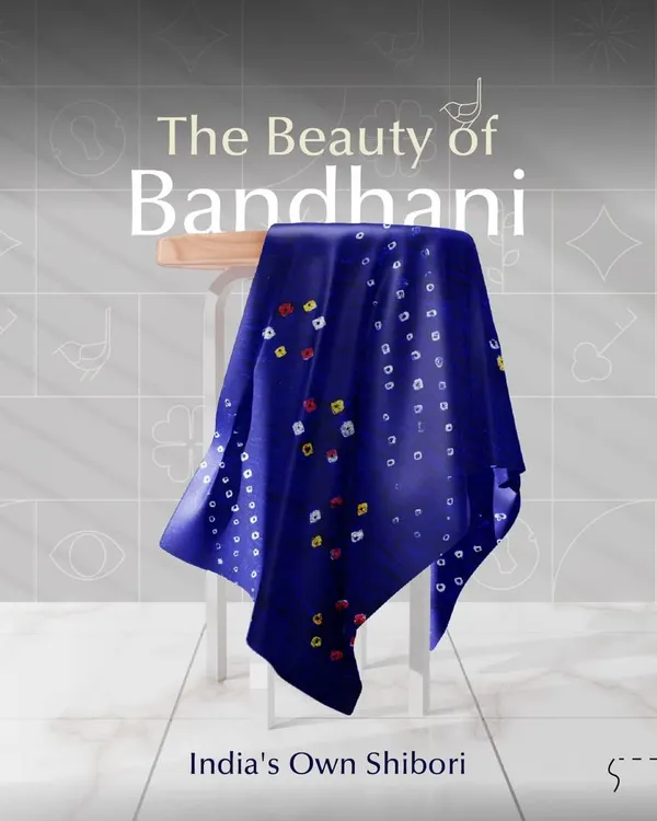 We introduce the beauty of Bandhani, often called India's own Shibori. This traditional art form creates stunning patterns through a meticulous process of tying and dyeing fabric.