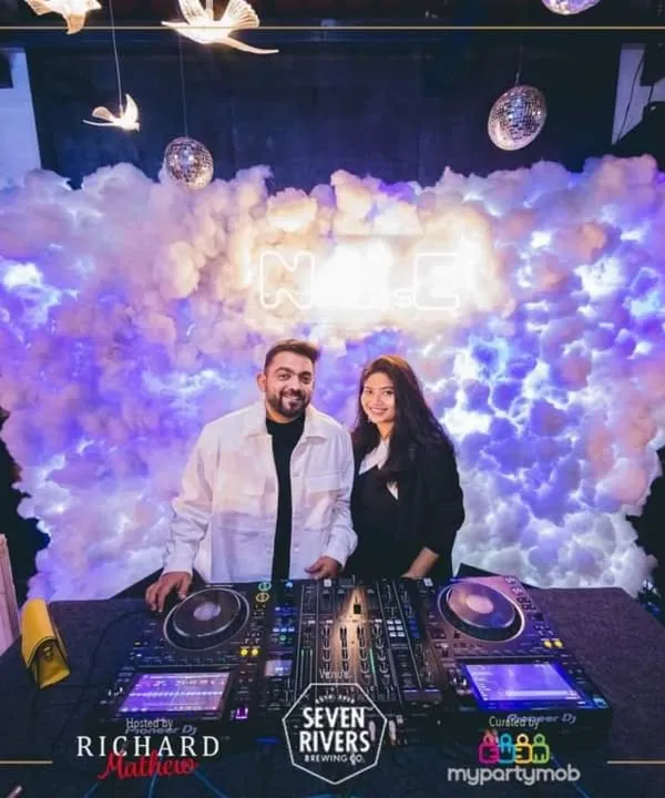 Posing at the console with my partner in crime for the NYE 2025 bash at Seven Rivers, Taj MG Road. We were ready to bring the house down.