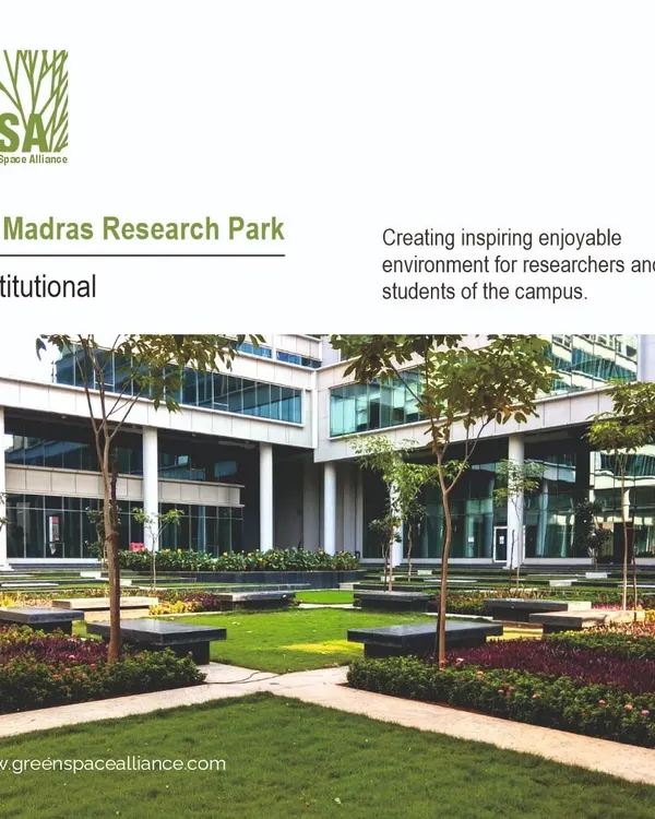 For the IIT Madras Research Park, we created an inspiring and enjoyable environment for researchers and students. The central courtyard design is inspired by a traditional 'kund' or stepped tank, creating an informal meeting place that fosters the exchange of ideas.