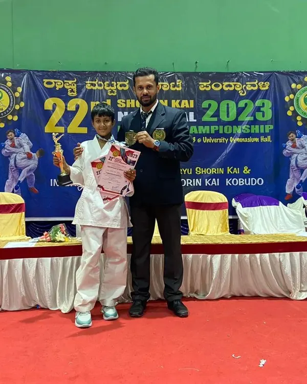 We are incredibly proud of our student, Noah from Shlok International School, who secured a Gold Medal in Kata and a Silver Medal in Fighting at the 22nd National Shokoshinkan Kai Championship. This is a testament to his hard work and the dedicated mentorship of our karate coach, Roopesh.
