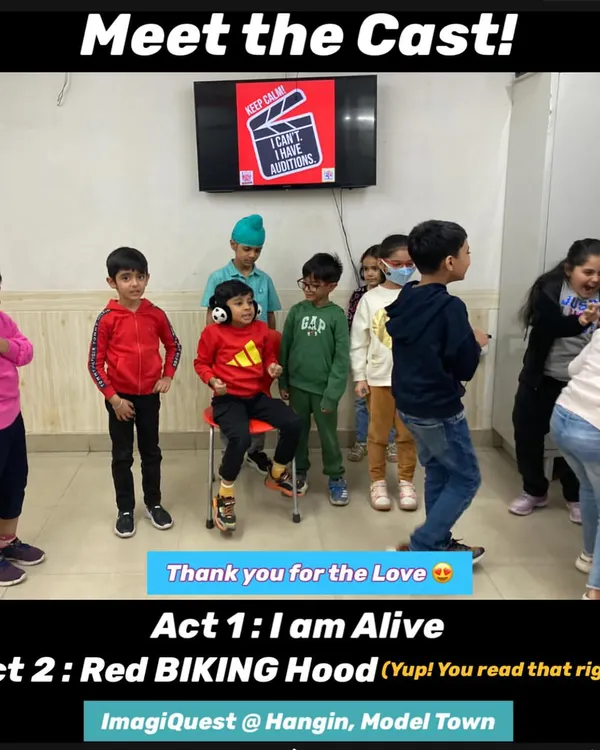The results of a busy audition day. We're excited to introduce the cast for two of our upcoming stage shows, "I am Alive!" and the modern twist, "Red BIKING Hood".
