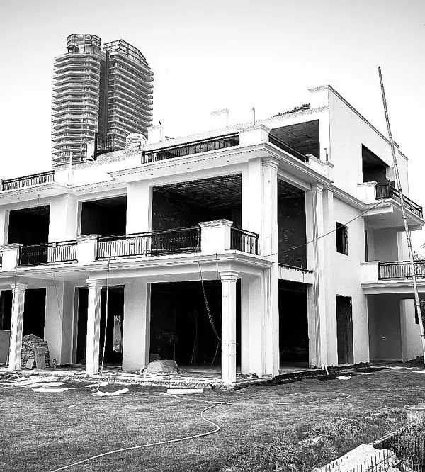 The beginning of a major renovation project. We started with this existing structure, a blank canvas for a complete architectural and interior transformation.