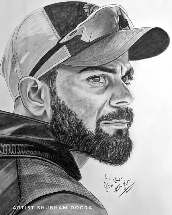 A hyper-realistic pencil portrait of cricket icon Virat Kohli. This piece captures his intense focus and is an example of the detailed graphite and charcoal work I specialize in for custom commissions.