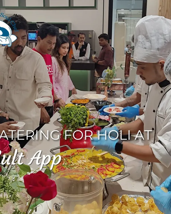 Holi celebrations are all about fun and flavor. For this event at Kult App, I set up a live chaat counter, allowing guests to customize their snacks. It's an interactive and engaging way to celebrate the festival of colors.