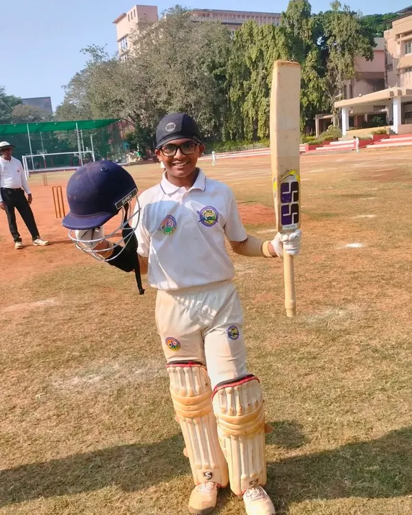 A fantastic achievement by Parth Rane, scoring an incredible 240 runs in just 105 balls to win the match for his team. This is the result of relentless practice.