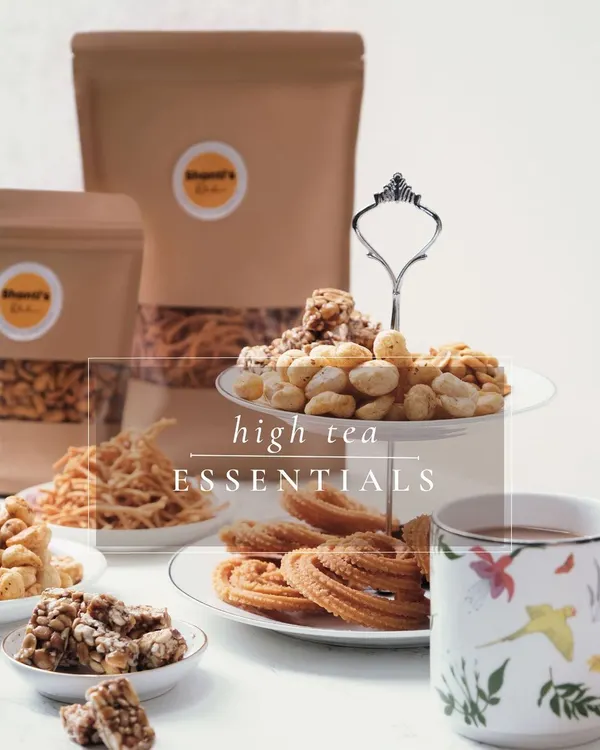 Snack in style and elegance with my line of fresh and homemade products. From the complex twists of my Murukkus to the sweet crunch of my Peanut Chikkis, there's a classy snack for every taste.