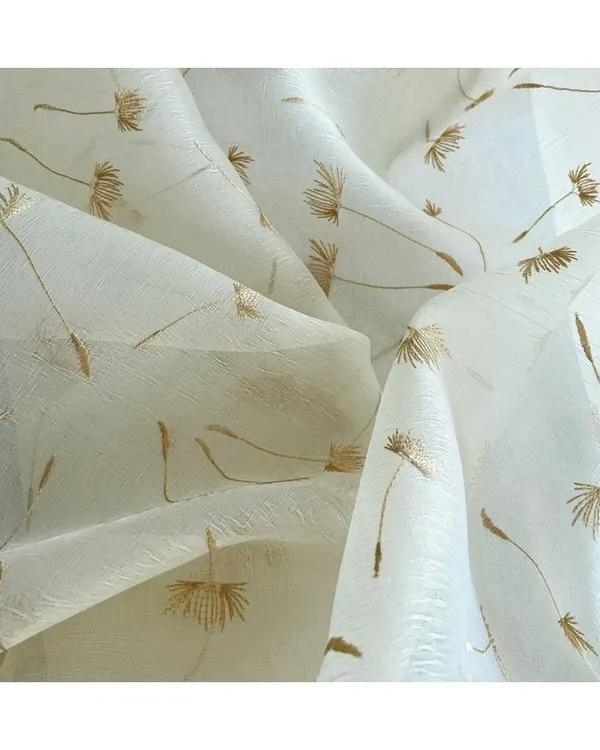 Inspired by the delicate dandelion, the 'WISH-A-WISH' fabric is an ethereal sheer, perfectly suited for drapery. I use fabrics like this to add a touch of whimsy and lightness to a room, allowing sunlight to filter through gently.